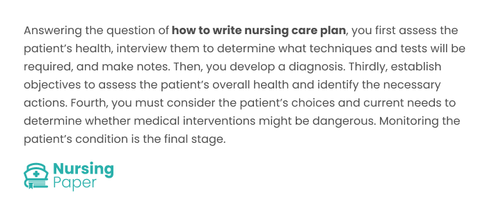 how to write a nursing care plan