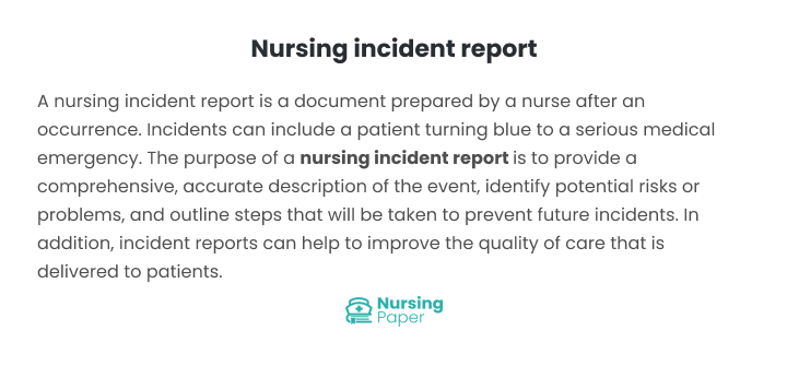 incident report nursing