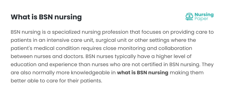 what is a bsn in nursing